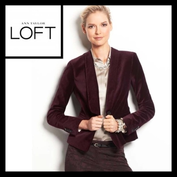 Ann Taylor LOFT Velvet Blazer Jacket One Button Size 0 - Picture 1 of 12